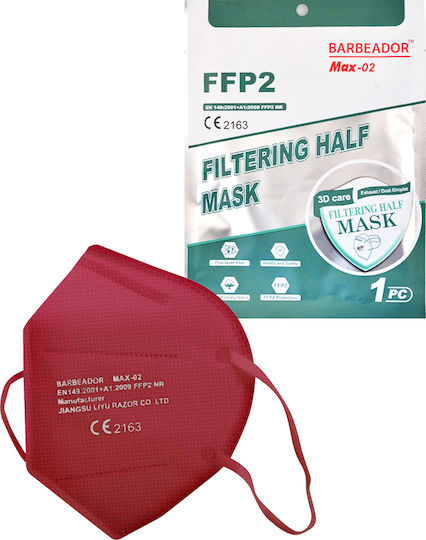 Max Barbeador Max-02 Filtering Half mask FFP2 Schutzmaske FFP2 Burgundisch 1Stück