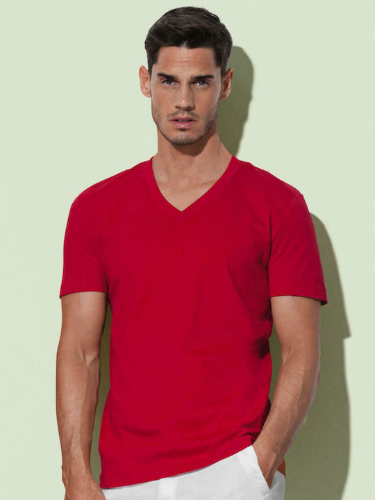 Stedman James Ανδρικό Διαφημιστικό T-shirt Κοντομάνικο Pepper Red