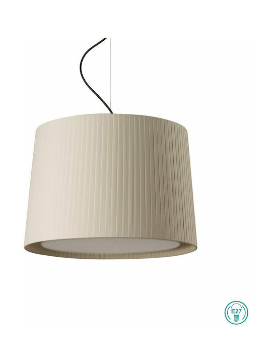 Faro Barcelona Samba Pendant Light Single-Light Bell for Socket E27 Beige