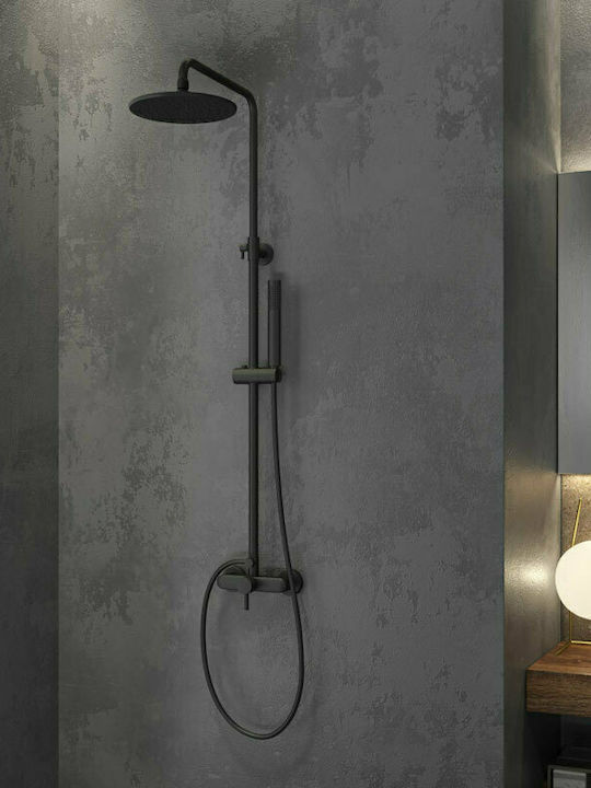 Karag Artemis Adjustable Shower Column with Mixer 83 - 119cm Black