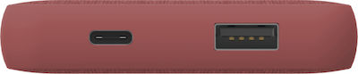 HAMA Fabric Power Bank 10000mAh με Θύρα USB-A και Θύρα USB-C Chilli Red