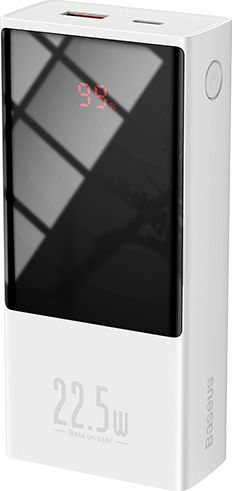 Baseus Super Mini Power Bank 20000mAh 22.5W mit USB-A Anschluss und USB-C Anschluss Schnellaufladung 3.0 Weiß