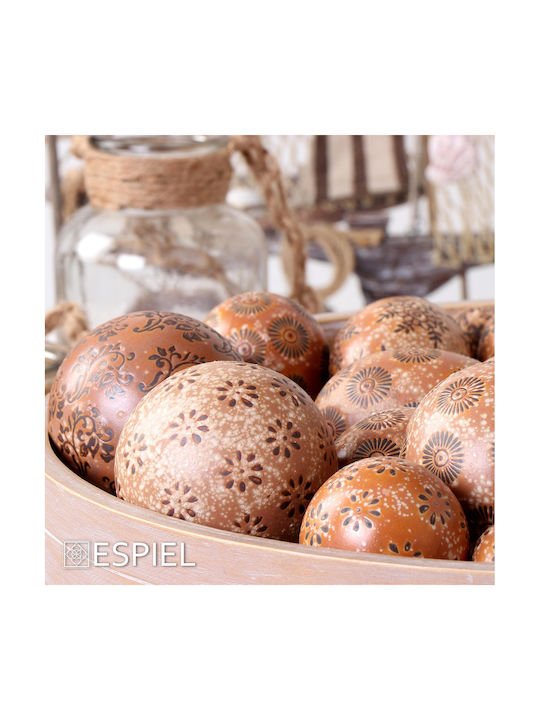 Espiel Set of Decorative Balls made of Ceramic Material 6x6x6cm 4pcs
