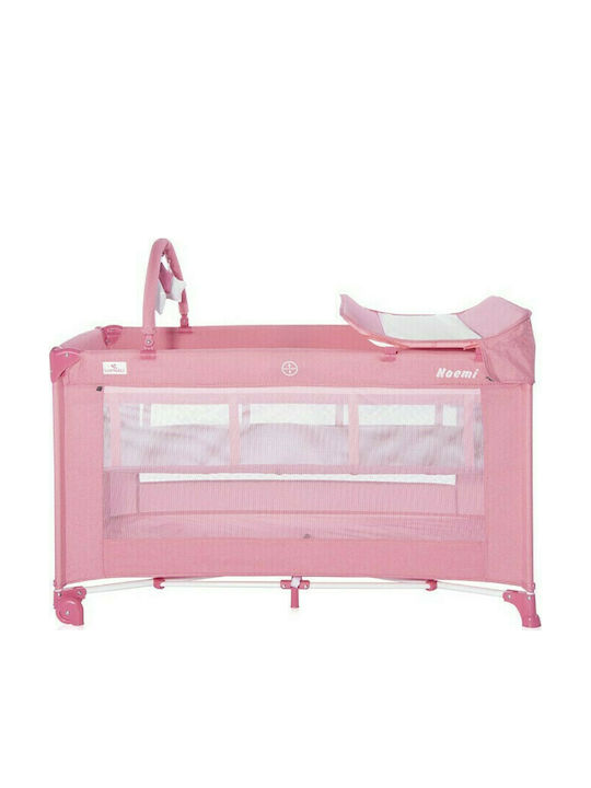 Lorelli Noemi Plus Playpen 2 Levels with Changing Table & Mattress Rose Velvet 127x69cm