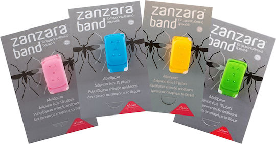 Vican Zanzara Band Εντομοαπωθητικό Βραχιόλι Αδιάβροχο S/M για Παιδιά Ροζ