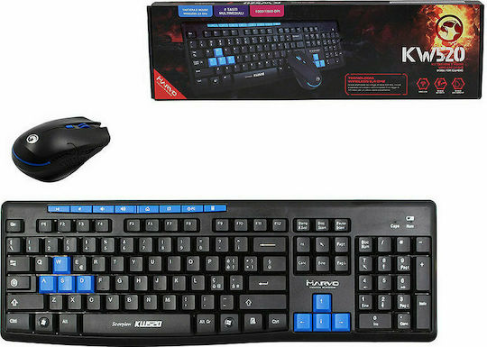 Marvo KW520 Fără fir Set Tastatură de Gaming & Mouse (Engleză US) Negru