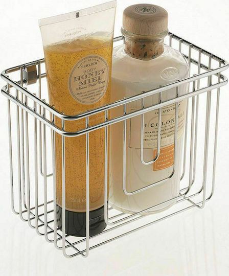 Metaltex Cuba Wall Mounted Bathroom Shelf Inox 18x11x15cm Silver