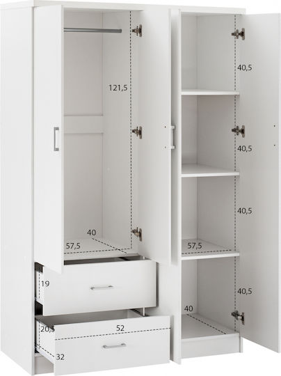 BRIANA Τετράφυλλη Ντουλάπα 120x42.5x180.5cm