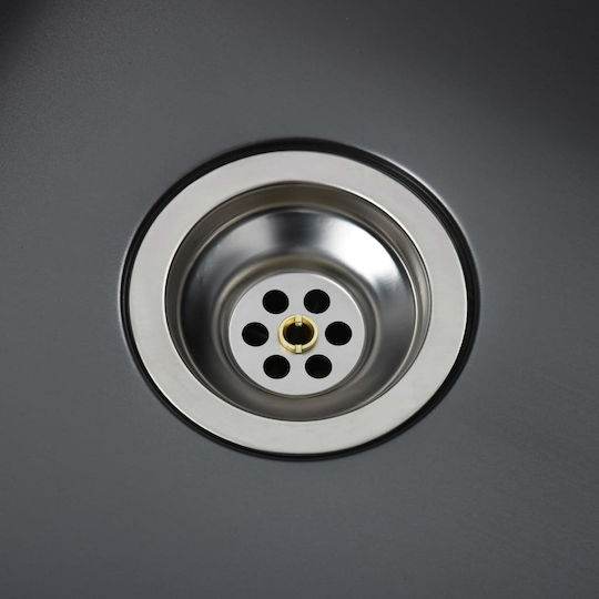 vidaXL Ένθετος Νεροχύτης Inox Μ70xΠ44cm Black