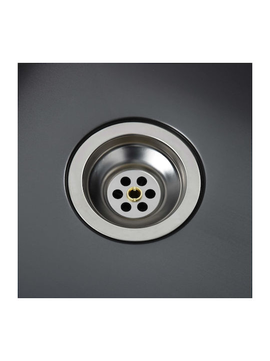 vidaXL Drop-In Spüle Inox Satiniert B55xT44cm Black