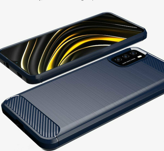 Hurtel Carbon Back Cover Σιλικόνης Μπλε (Poco M3 / Redmi 9T)