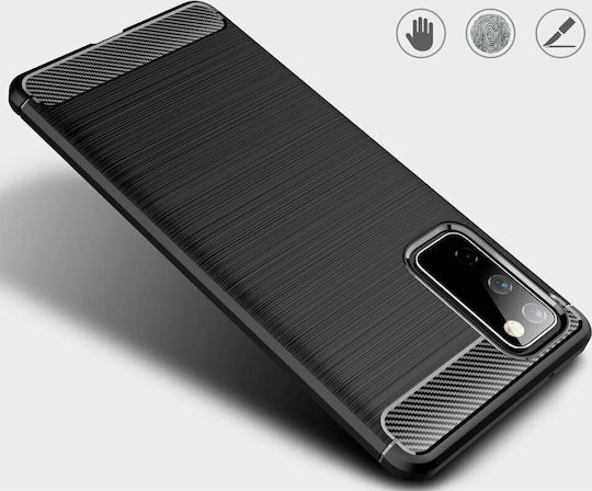 Hurtel Carbon Back Cover Σιλικόνης Μαύρο (Galaxy S20 FE)