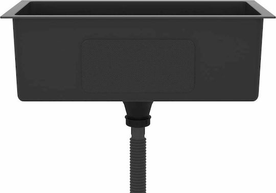 vidaXL Ένθετος Νεροχύτης Inox Σατινέ Μ60xΠ30cm Μαύρος
