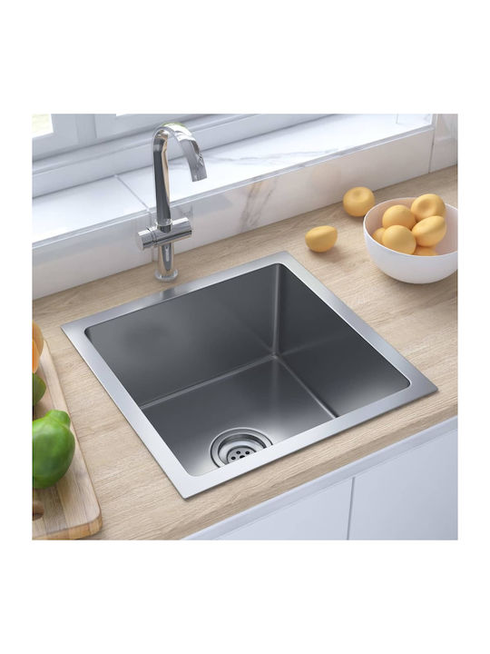 vidaXL Drop-In Sink Inox Satin W40xD40cm Silver