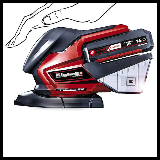 Einhell TE-OS 18/150 Li Πολυτριβείο Χούφτας 18V Solo με Σύστημα Αναρρόφησης