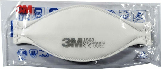 3M Aura 1863+ Μάσκα Προστασίας FFP3 Λευκή 1τμχ