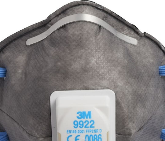 3M 9922 Μάσκα Προστασίας FFP2 με Βαλβίδα σε Γκρι χρώμα 1τμχ