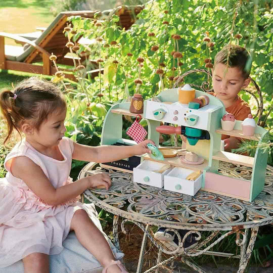 Tender Leaf Toys Дървен Магазин Кафетерия за 3+ Години 43 Части