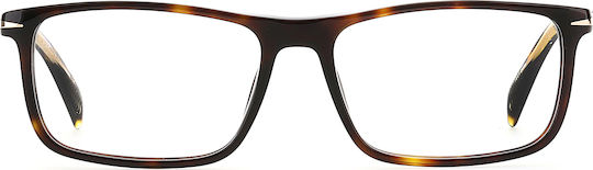 David Beckham Plastic Eyeglass Frame Brown Tortoise DB 1019 086