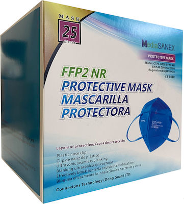 Media Sanex FFP2 NR Protective Mask Schutzmaske FFP2 Blau 50Stück