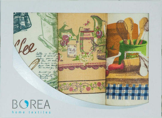 Borea Ποτηρόπανο από 100% Βαμβάκι Εκρού - Λευκό 40x70cm 3τμχ Borea Ποτηρόπανο από 100% Βαμβάκι Εκρού - Λευκό 40x70cm 3τμχ