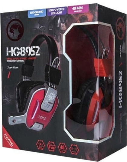 Marvo HG8952 Über Ohr Gaming-Headset mit Verbindung 3,5mm / USB Rot