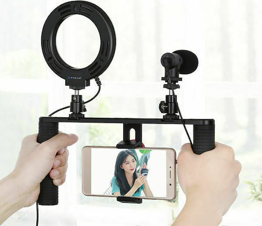 Puluz Led & Microphone Ring Lights 12cm 3200 - 6500K with Desktop Stand and Mobile Phone Holder