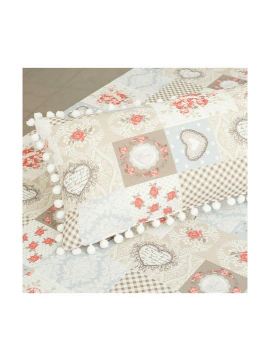 Borea Decorative Pillow Case Hearts Beige 30x60cm