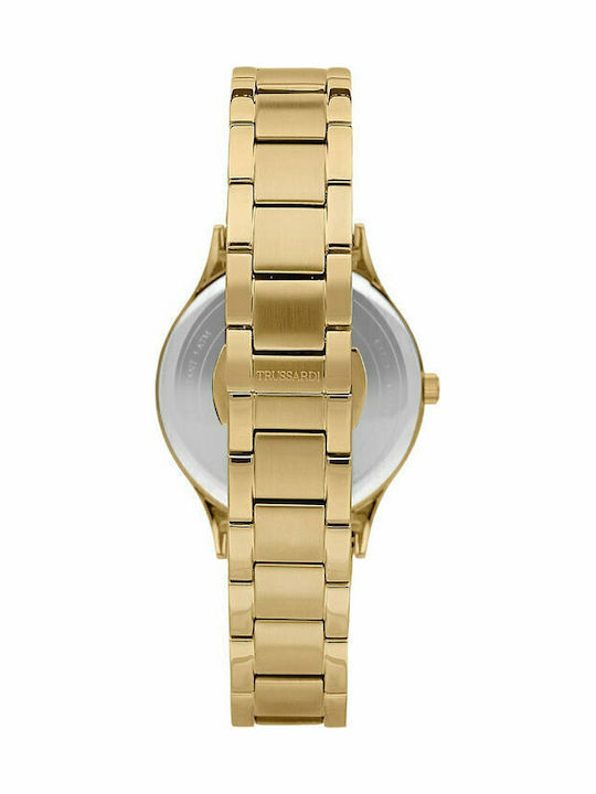 Trussardi Дамски Часовник 34мм Кварцов със Златна Метална Верижка