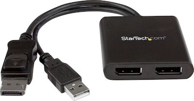 StarTech Converter DisplayPort / USB-A male to DisplayPort 2x female (MSTDP122DP)