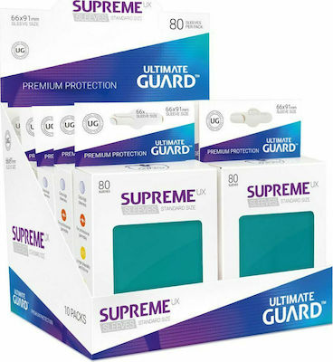 Ultimate Guard Supreme UX Sleeves Standard Accesorii pentru Jocuri de Cărți de Schimb Albastru Petrol 80 bucăți UGD010536