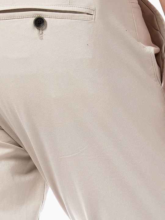 Pantaloni Chino Elastic cu Croială Slim Alb