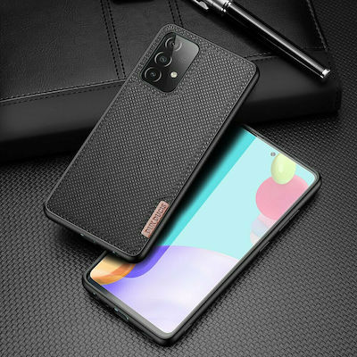 Dux Ducis Fino Silicone / Fabric Back Cover Black (Galaxy A72)