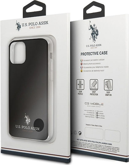 U.S. Polo Assn. Tricolor Pattern Back Cover Silicon Alb (iPhone 12 / 12 Pro)