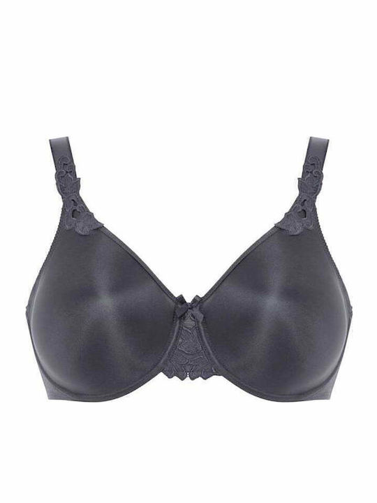 Hedona Dark Grey Minimizer Σουτιέν χωρίς Ενίσχυση με Μπανέλες