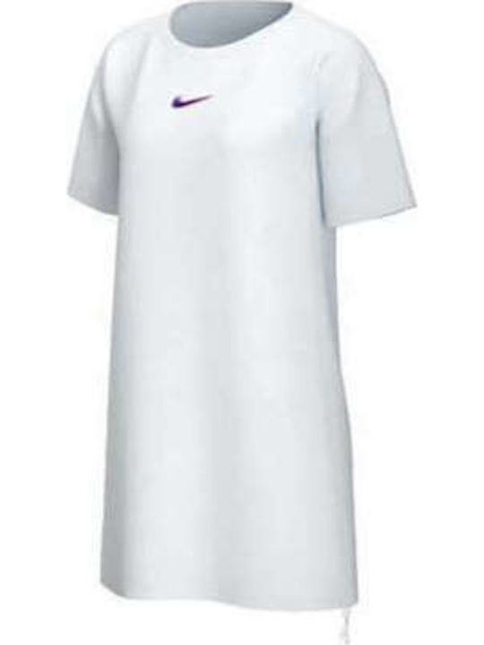 Sportswear Essential Summer Mini Athletic Dress T-Shirt Short Sleeve White