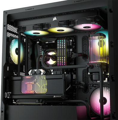 Corsair iCUE SP140 RGB Elite Performance Gehäuselüfter mit Verbindung 4-Pin PWM 1Stück Schwarz