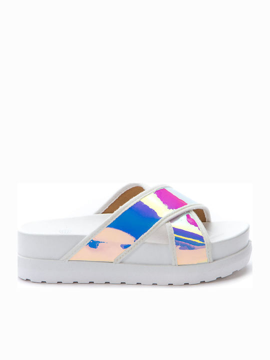 Women's Flat Sandals Flatforms in White Color