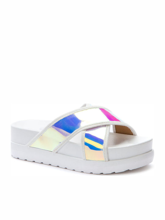 Women's Flat Sandals Flatforms in White Color