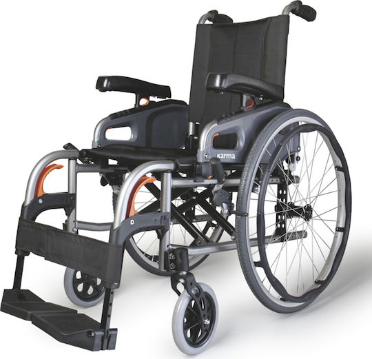 Karma Medical Flexx Αναπηρικό Αμαξίδιο Ελαφρού Τύπου 46cm Ασημί / Μαύρο