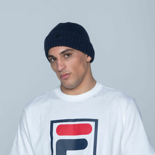 Beanie Ανδρικός Σκούφος με Rib Πλέξη σε Navy Μπλε χρώμα
