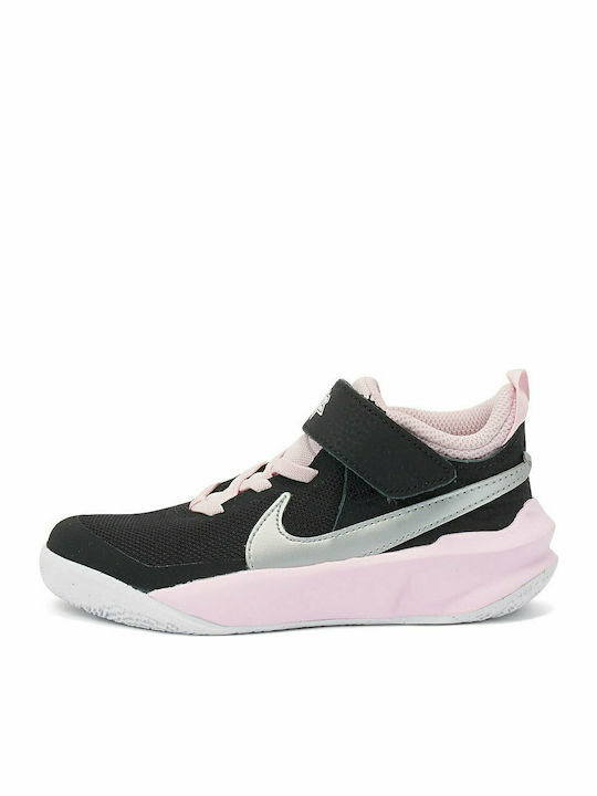 Nike Kids Sports Shoes Basketball Team Hustle D 10 Black / Metalic Silver / Pink