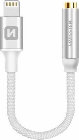 Swissten Μετατροπέας Lightning male σε 3.5mm female Ασημί 1τμχ 73501212