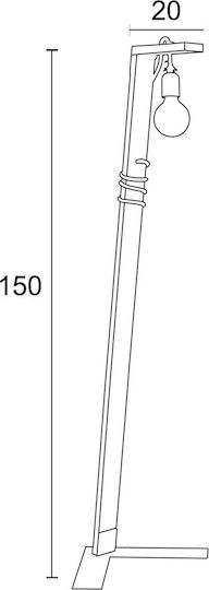 ArkoLight Lampa de podea Î150xL40cm. cu Soclu pentru Bec E27 Maro