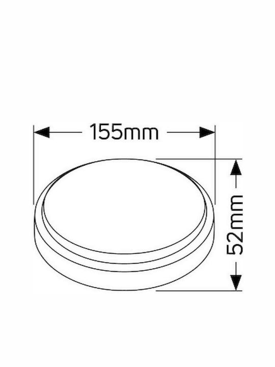 Geyer Стенно Външно Плафонно Осветление LED IP54 12W с Естествено бяло Светлина 15.5x5.2εκ.