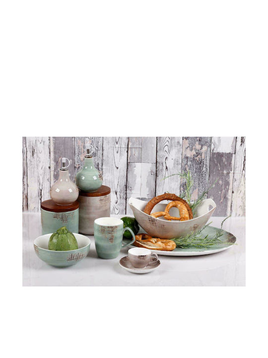 Cryspo Trio Country Serving Platter Square made of Porcelain Grey 28.5x28.5cm