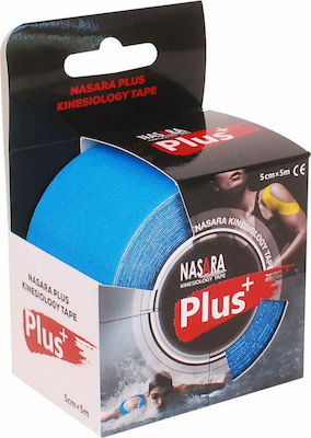 Nasara Plus+ Benzila de kinetoterapie 5cm x 5m Albastru