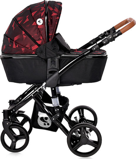 Lorelli Rimini Verstellbar 3 in 1 Baby Kinderwagen Geeignet für Neugeborene Ruby Red & Black Lighthouse