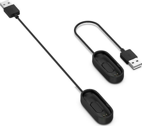 Кабел за зареждане 20cm Зарядно за Mi Band 3/Mi Smart Band 4 - Ми Банд 3/Ми Смарт Банд 4 Черен