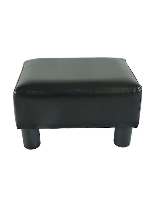 Stool Footstool Upholstered with Leatherette Black 40x30x24cm